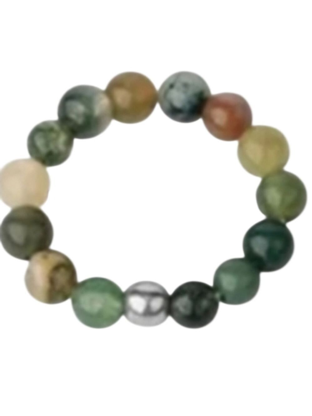 Indian Agate 4mm Beaded Stretch Ring